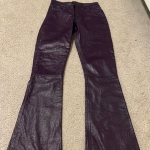 SWANN by Antonia Rovira genuine purple croc leather pants